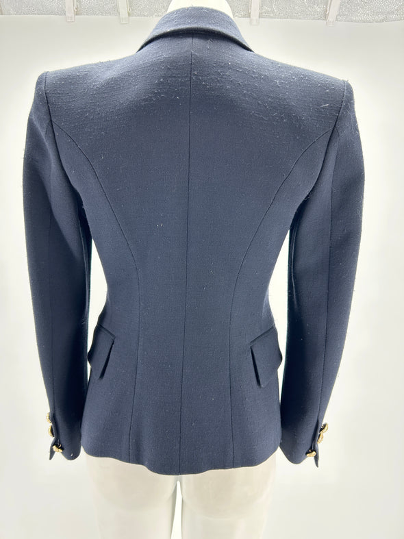 Veste de tailleur croisée bleu marine