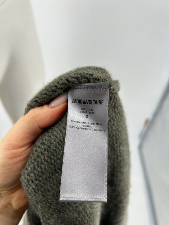 Pull en cachemire kaki