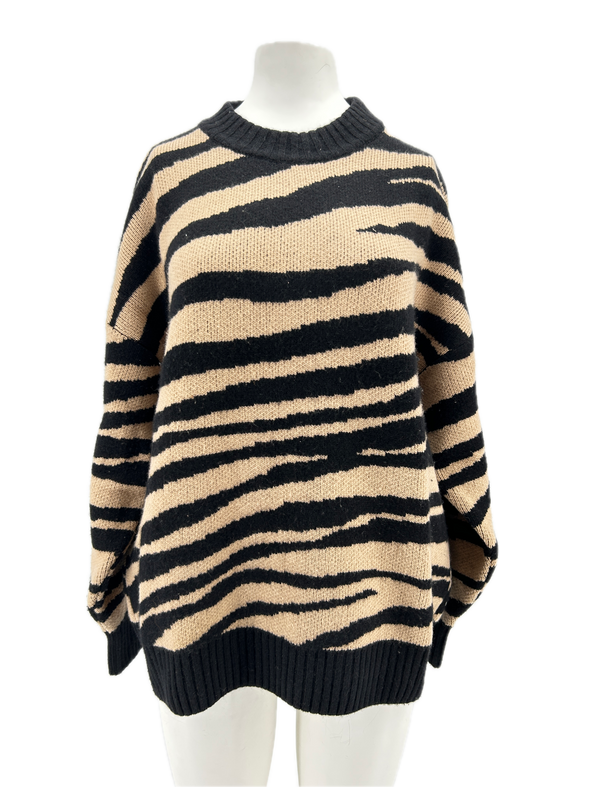 Pull en cachemire zébré