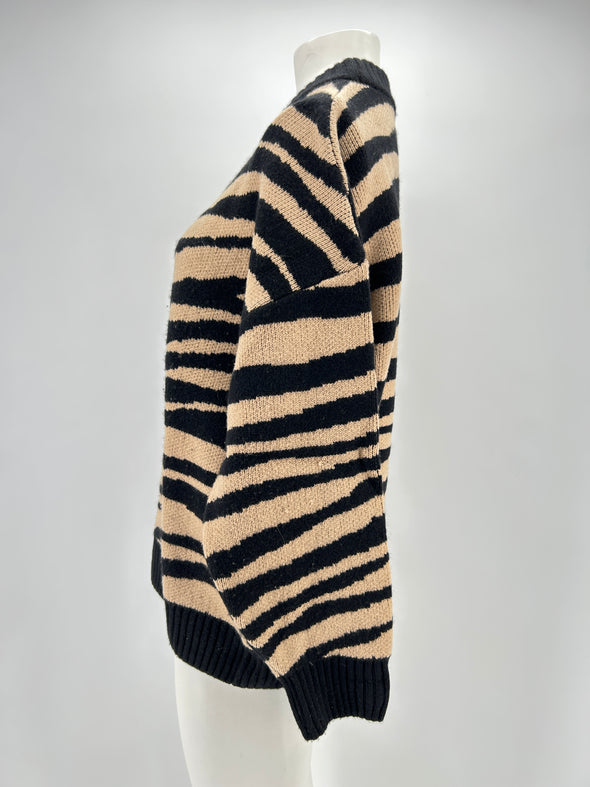 Pull en cachemire zébré