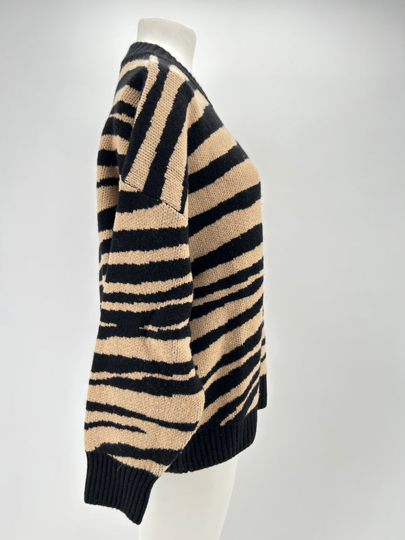Pull en cachemire zébré