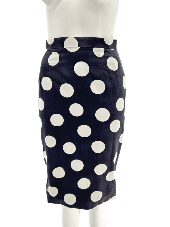 Jupe en soie à pois