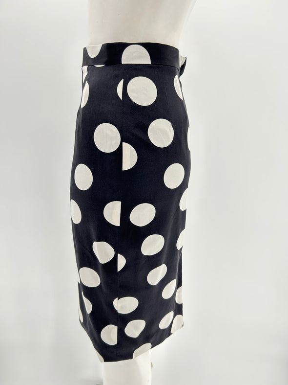 Jupe en soie à pois