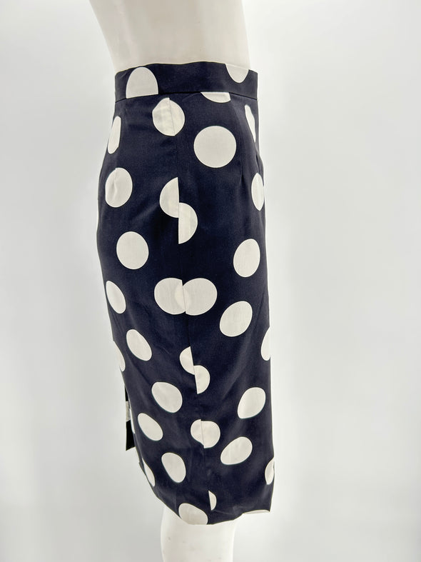 Jupe en soie à pois