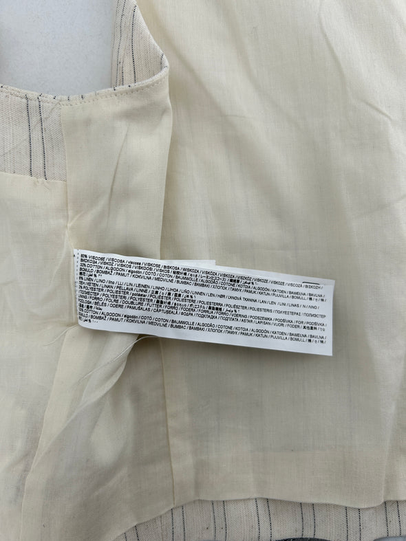 Veste crème sans manches à rayures