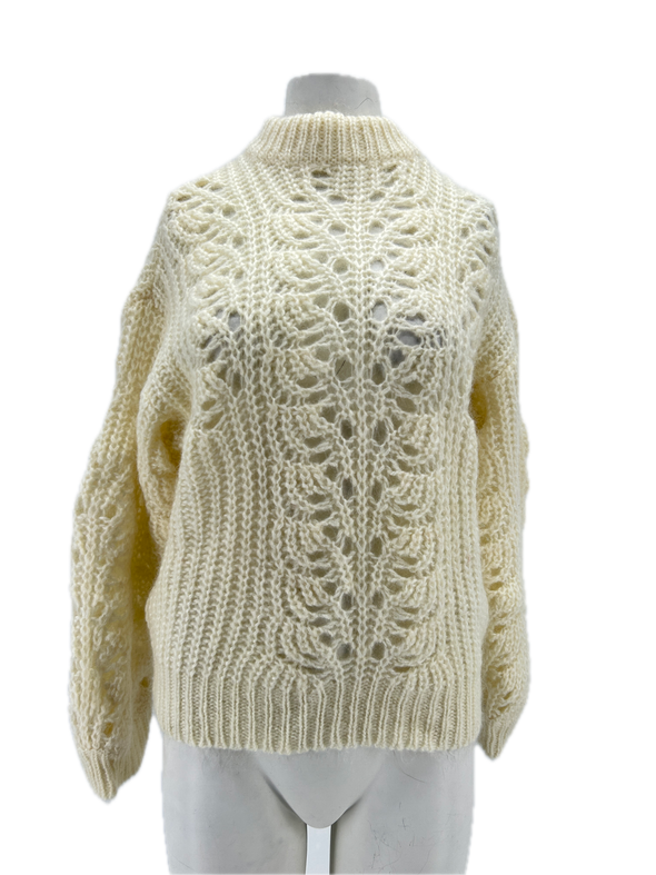 Pull blanc en laine mélangée "Markle"
