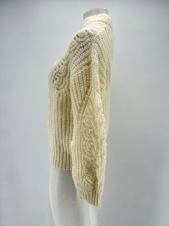 Pull blanc en laine mélangée "Markle"