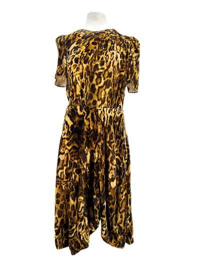 Robe en velours léopard