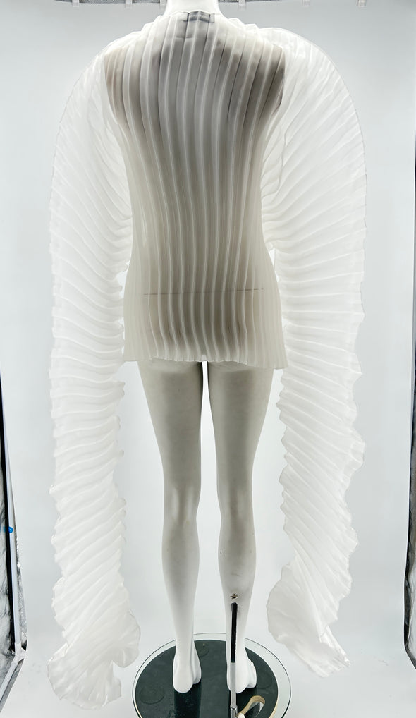 Top plissé blanc