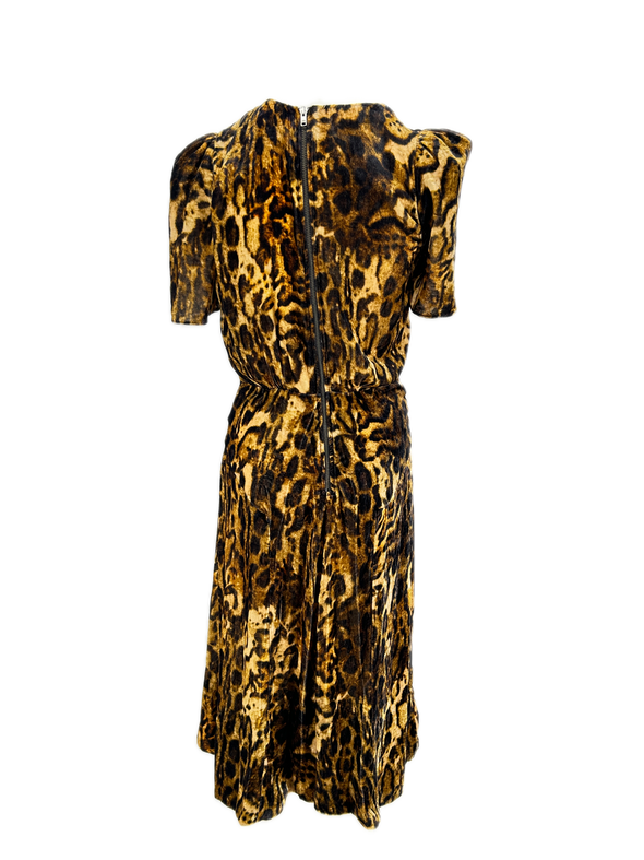 Robe en velours léopard