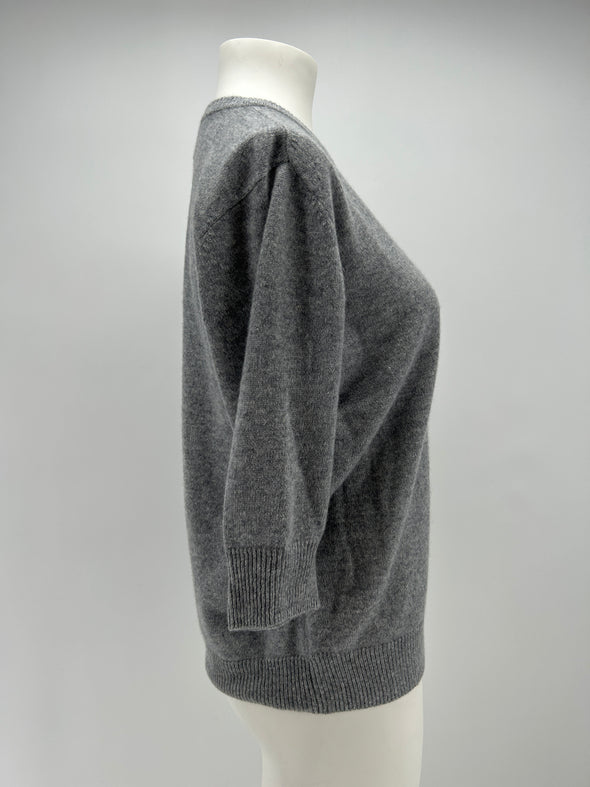 Pull gris à manches 3/4