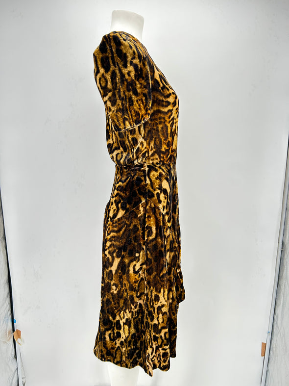 Robe en velours léopard