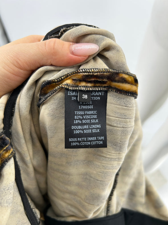 Robe en velours léopard