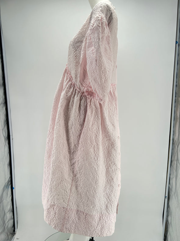Robe longue babydoll rose clair
