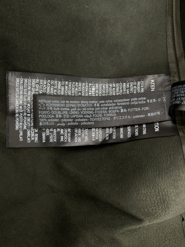 Trench-coat en cuir kaki