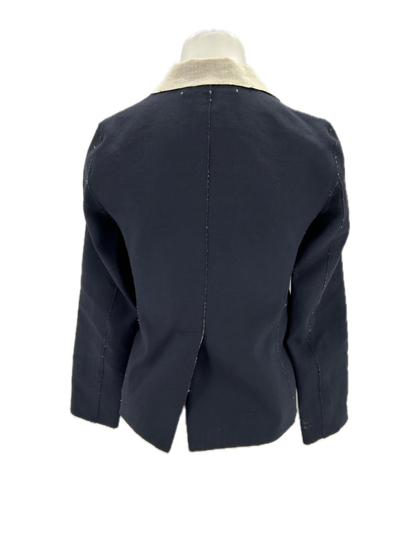 Blazer en mélange de laine et de lin