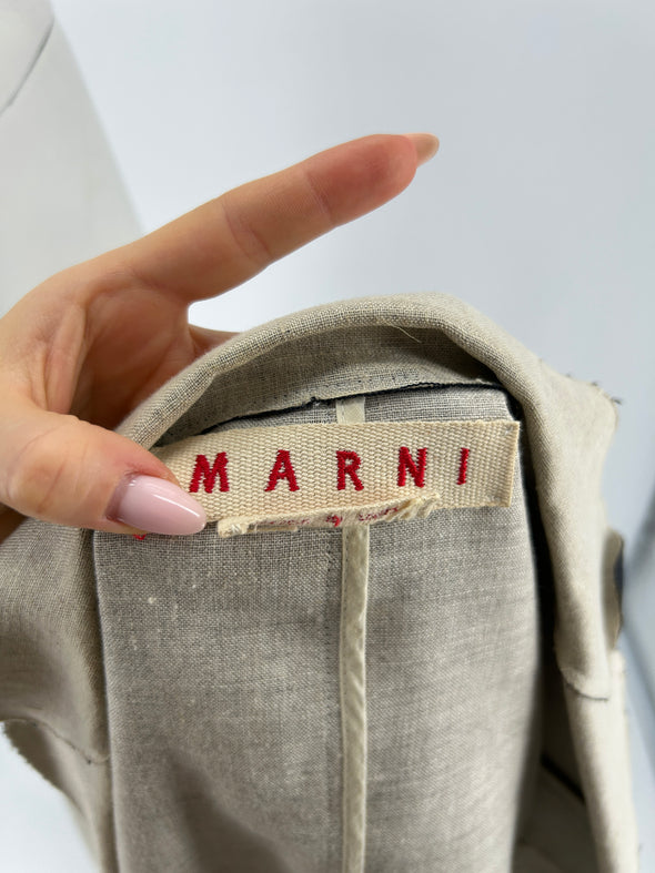 Blazer en mélange de laine et de lin