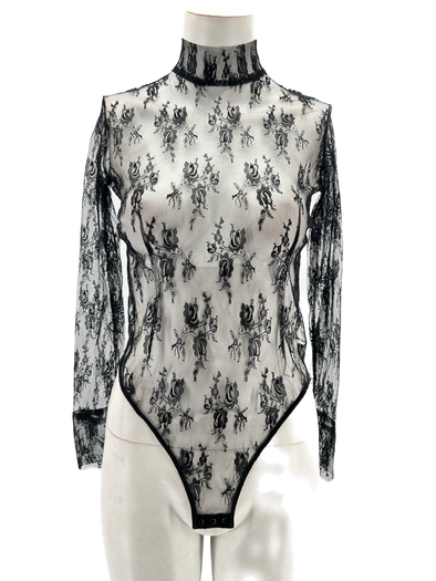 Body noir en dentelle