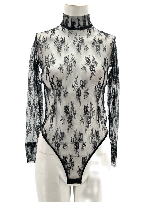 Body noir en dentelle