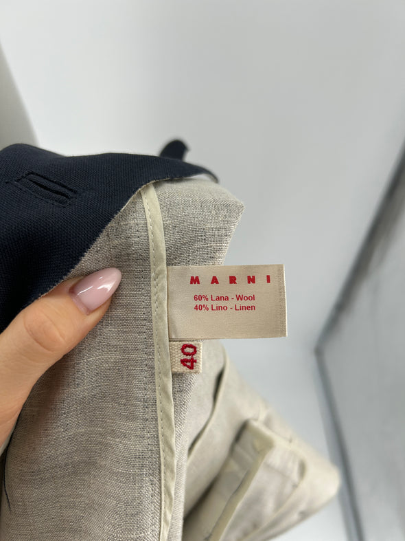 Blazer en mélange de laine et de lin