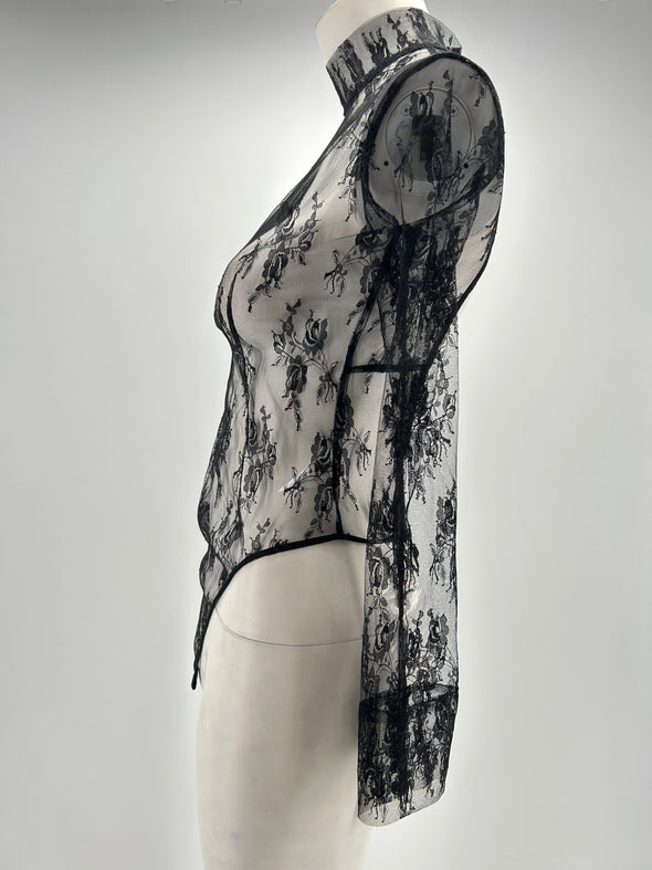 Body noir en dentelle