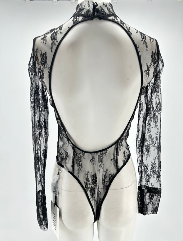Body noir en dentelle
