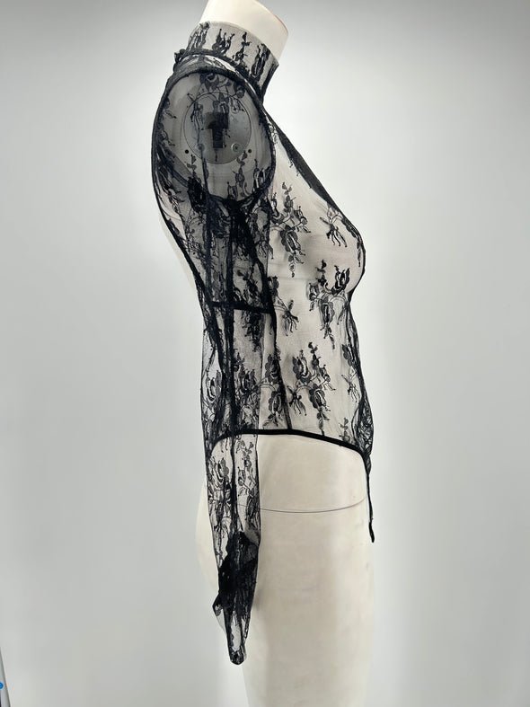 Body noir en dentelle