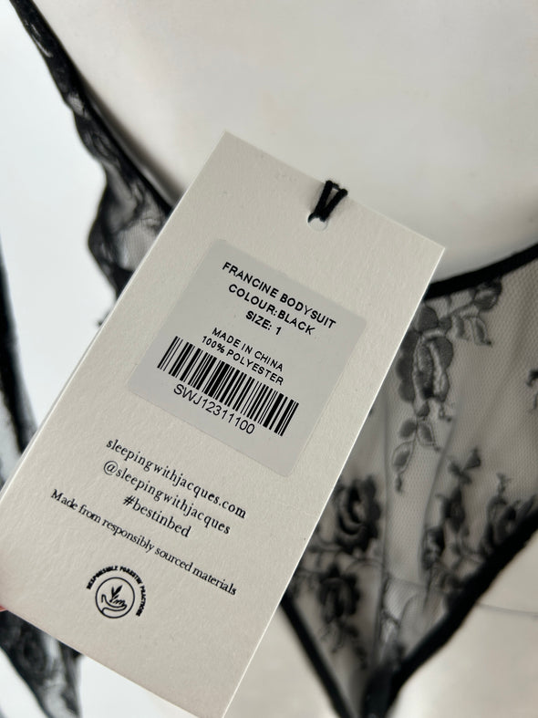 Body noir en dentelle