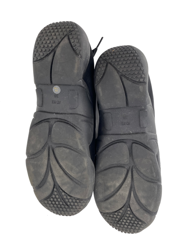 Ballerines baskets en tissu satiné noir "Flavia"