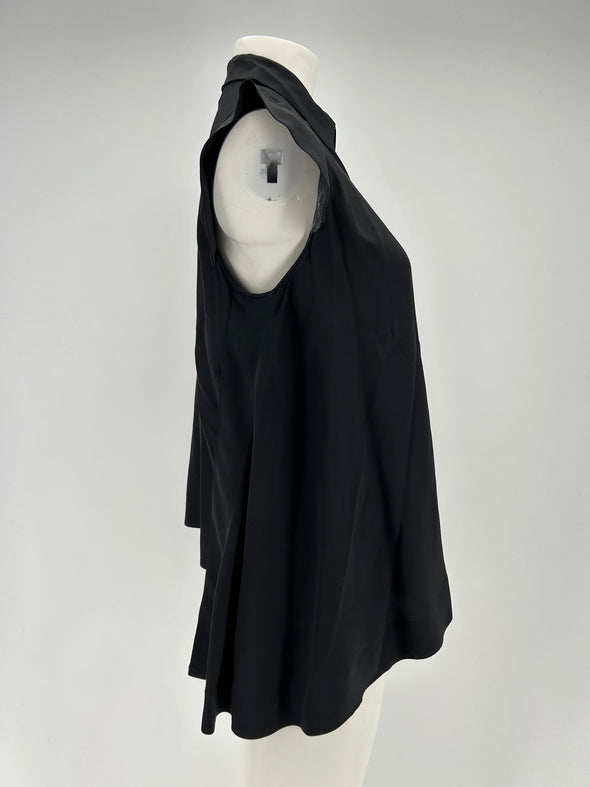 Blouse en soie noire