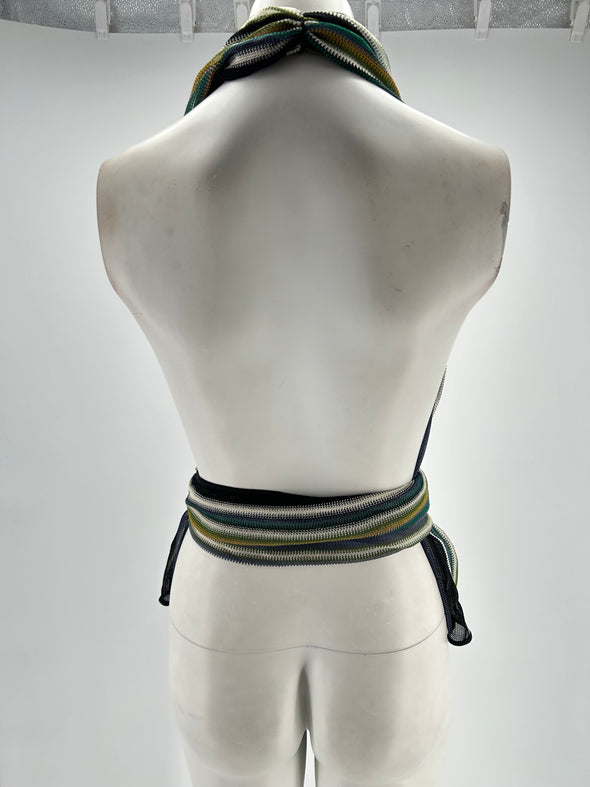 Top multicolore dos nu