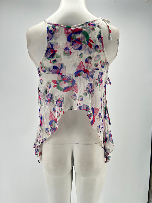 Débardeur transparent à fleurs