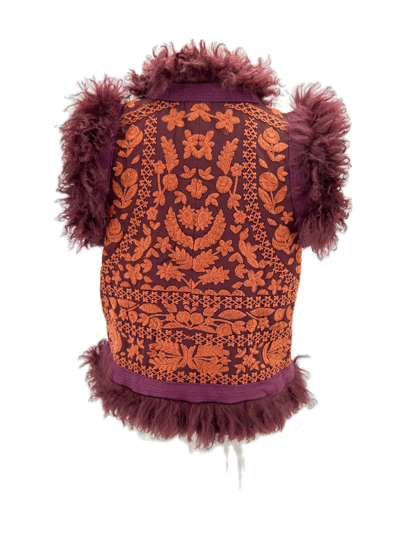 Veste sans manches avec fourrure