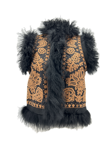 Veste sans manches avec fourrure