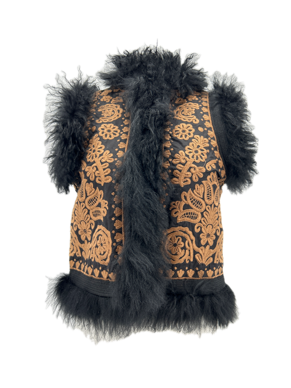 Veste sans manches avec fourrure