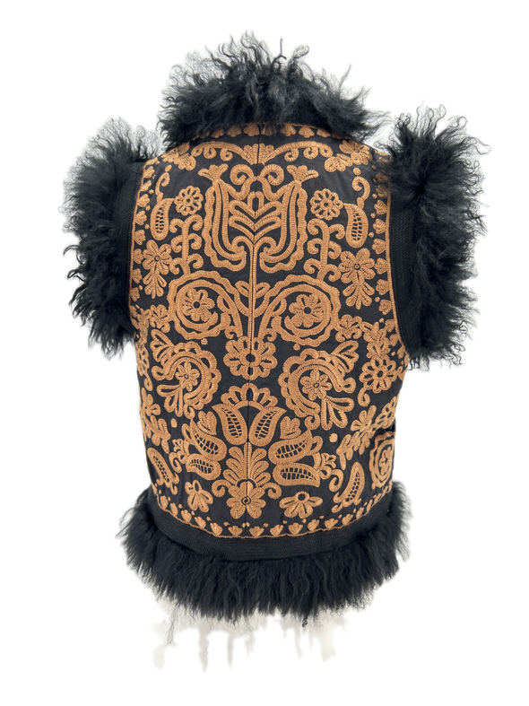 Veste sans manches avec fourrure