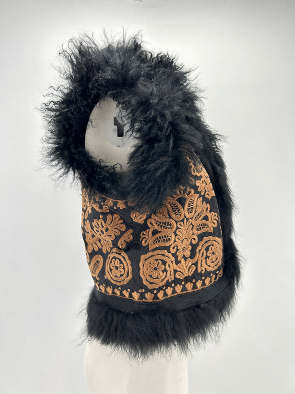 Veste sans manches avec fourrure