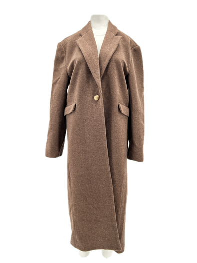 Manteau marron en mélange de laine et cachemire