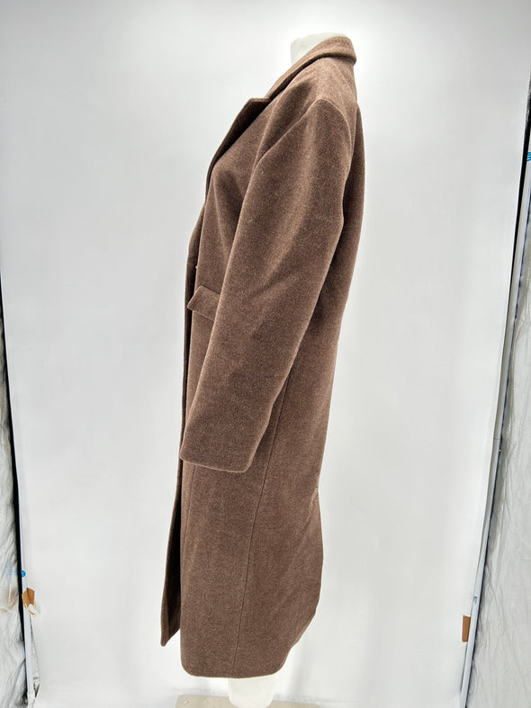 Manteau marron en mélange de laine et cachemire