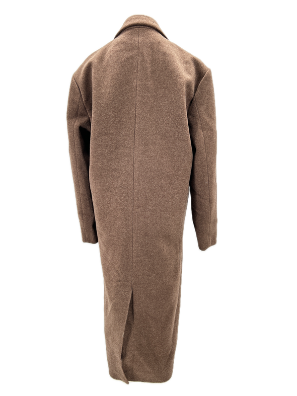 Manteau marron en mélange de laine et cachemire
