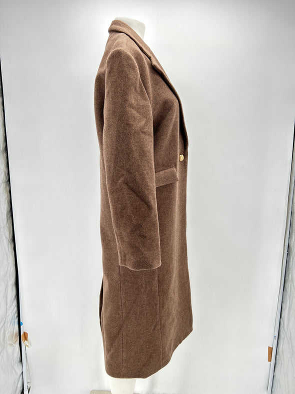 Manteau marron en mélange de laine et cachemire