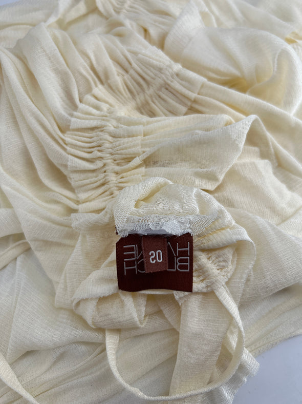 Top blanc plissé à dos nu