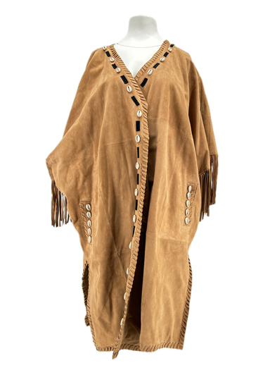 Veste poncho en daim