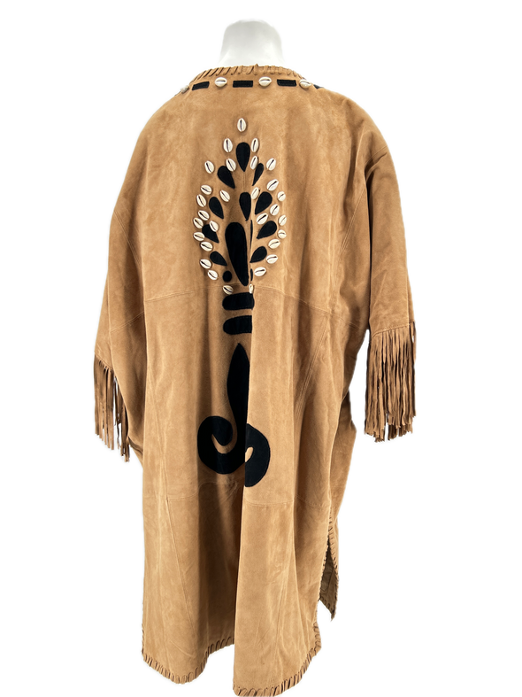 Veste poncho en daim