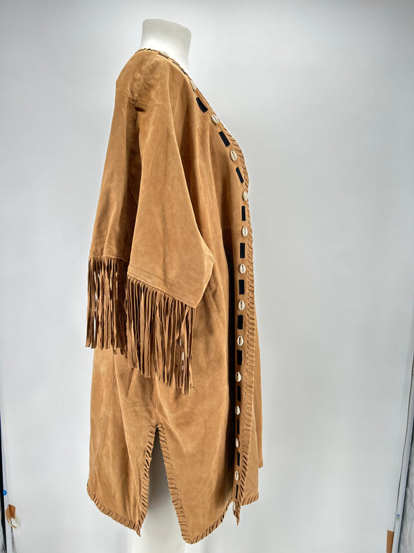 Veste poncho en daim