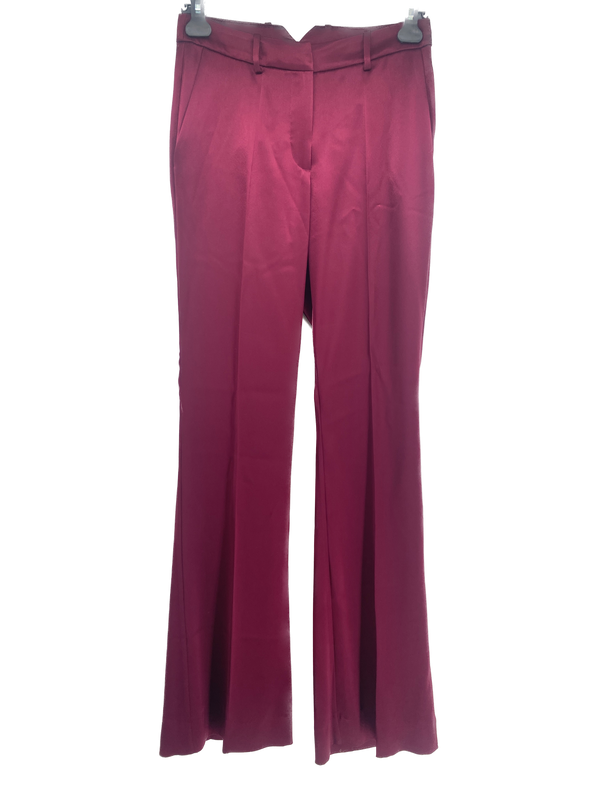 Pantalon satiné bordeaux