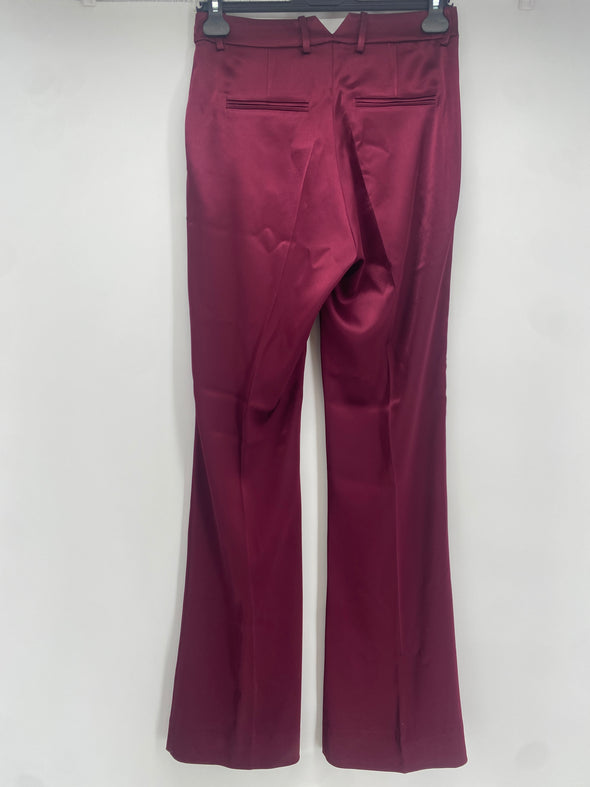 Pantalon satiné bordeaux