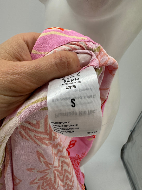 Robe rose asymétrique à imprimé