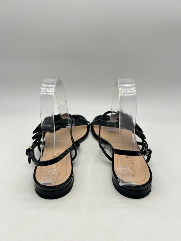 Sandales noires avec papillons en velours