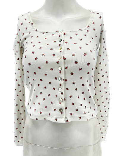 Chemise blanche boutons fleurs "LOLA"